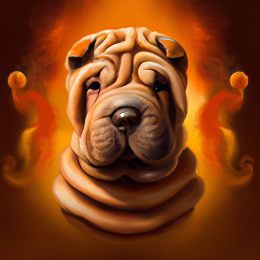 1. An illustration of a Shar-Pei in traditional Chinese art, illustrating the breed's ancient origins.