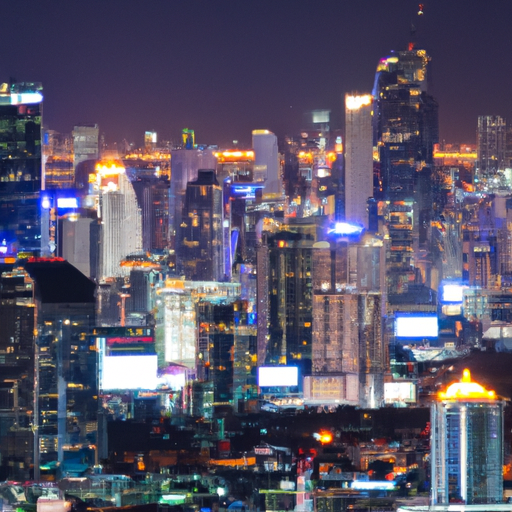 3. Night view of bustling Bangkok city