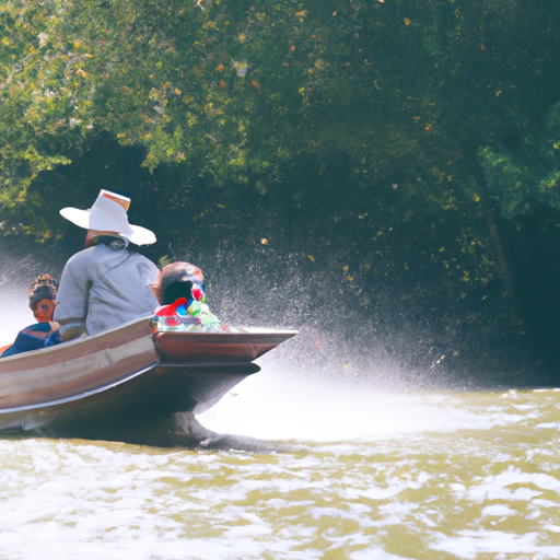 1. A family enjoying a traditional Thai boat ride